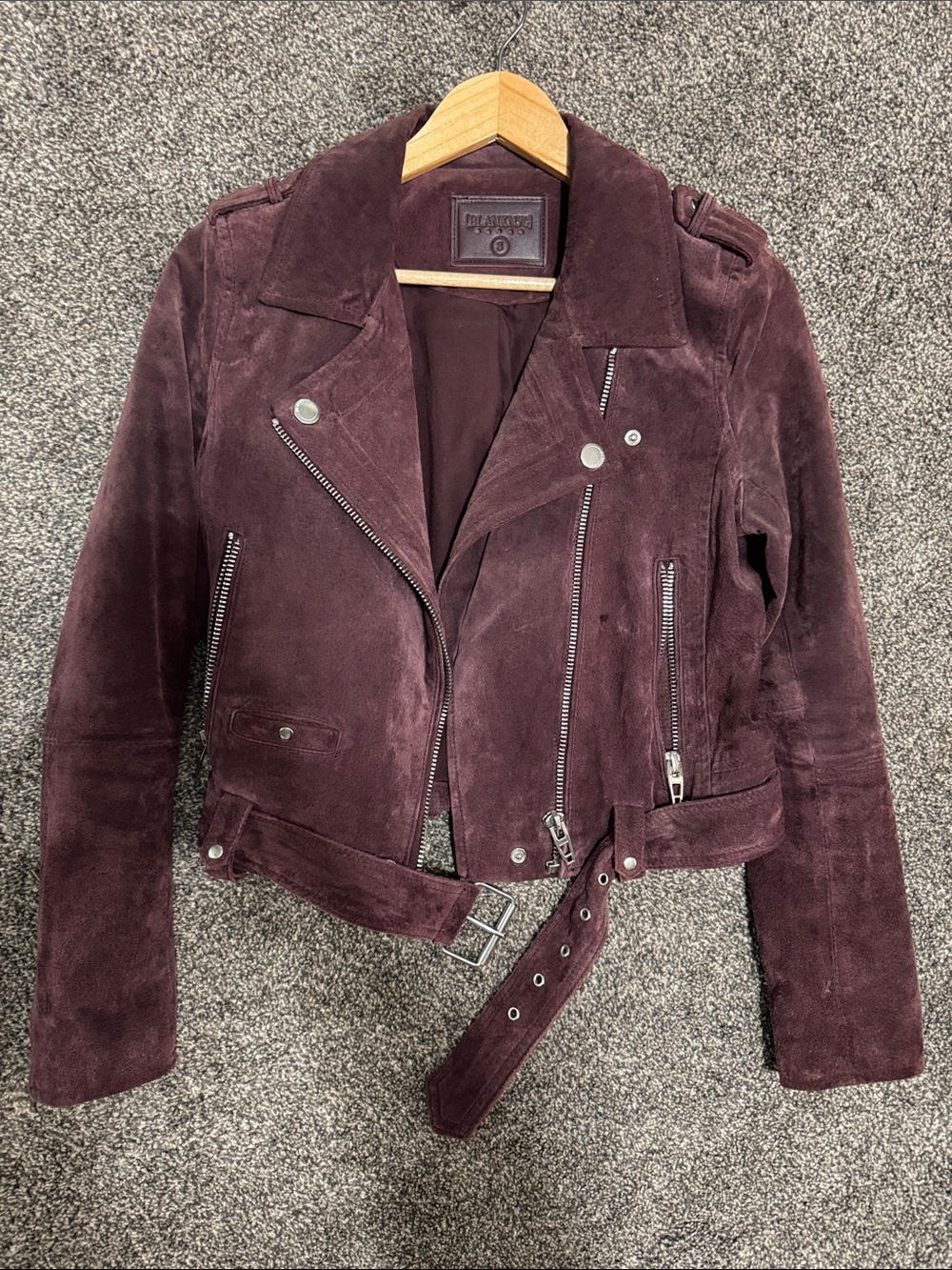 Blank NYC Plum Suede Moto Jacket